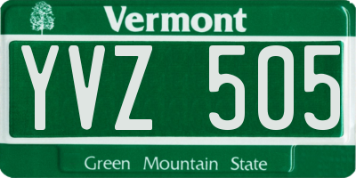 VT license plate YVZ505