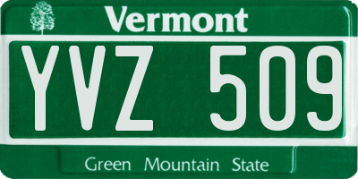 VT license plate YVZ509
