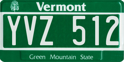 VT license plate YVZ512