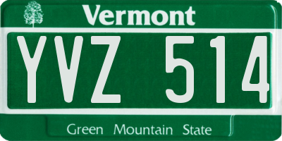 VT license plate YVZ514