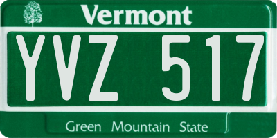 VT license plate YVZ517