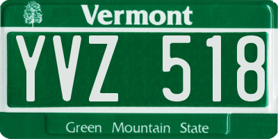 VT license plate YVZ518