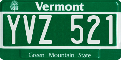 VT license plate YVZ521