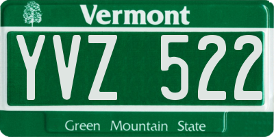 VT license plate YVZ522