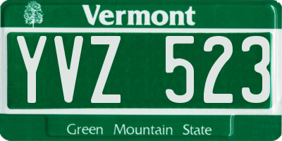 VT license plate YVZ523