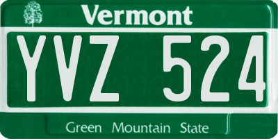 VT license plate YVZ524