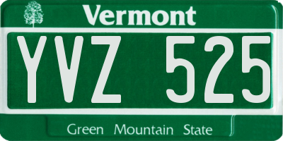 VT license plate YVZ525