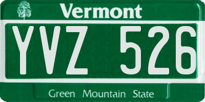 VT license plate YVZ526
