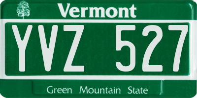 VT license plate YVZ527