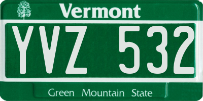 VT license plate YVZ532