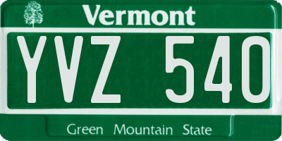 VT license plate YVZ540