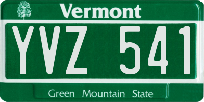 VT license plate YVZ541