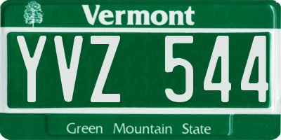 VT license plate YVZ544