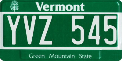 VT license plate YVZ545