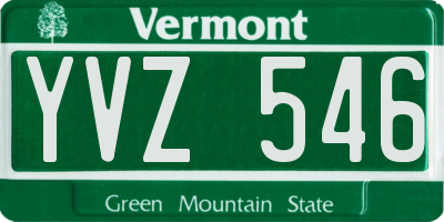 VT license plate YVZ546