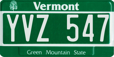 VT license plate YVZ547
