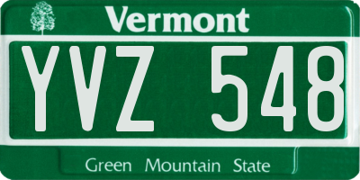 VT license plate YVZ548