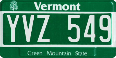 VT license plate YVZ549