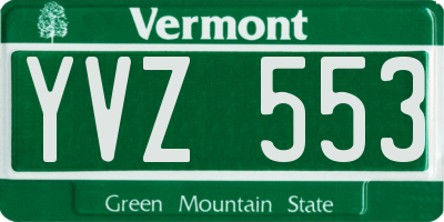 VT license plate YVZ553