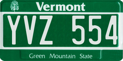 VT license plate YVZ554