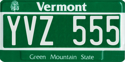 VT license plate YVZ555