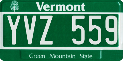 VT license plate YVZ559