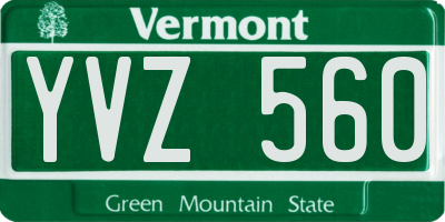 VT license plate YVZ560