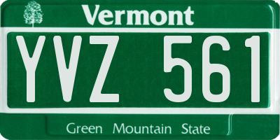VT license plate YVZ561