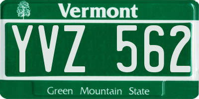 VT license plate YVZ562