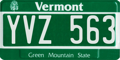 VT license plate YVZ563