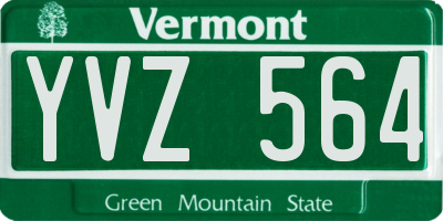 VT license plate YVZ564