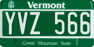 VT license plate YVZ566