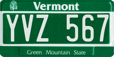VT license plate YVZ567