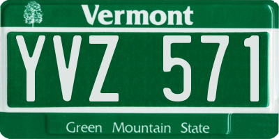 VT license plate YVZ571