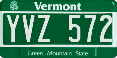 VT license plate YVZ572