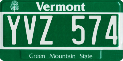 VT license plate YVZ574