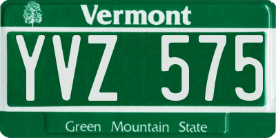 VT license plate YVZ575