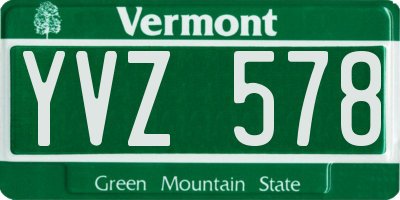 VT license plate YVZ578