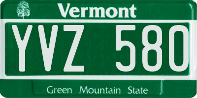 VT license plate YVZ580