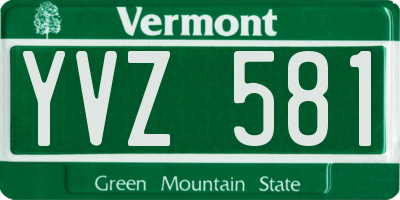 VT license plate YVZ581
