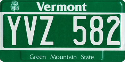 VT license plate YVZ582