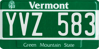 VT license plate YVZ583