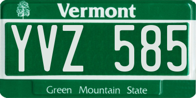 VT license plate YVZ585