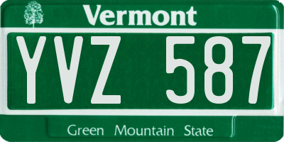 VT license plate YVZ587