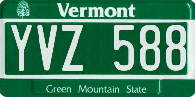 VT license plate YVZ588