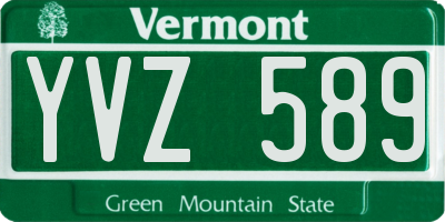 VT license plate YVZ589