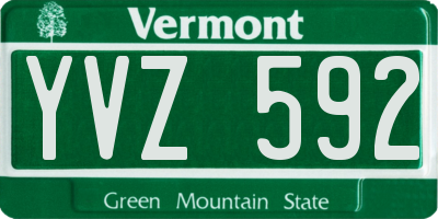 VT license plate YVZ592