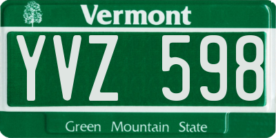 VT license plate YVZ598