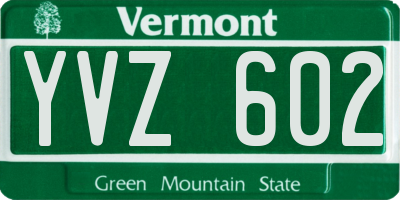 VT license plate YVZ602