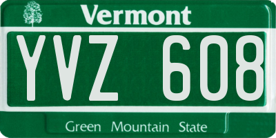 VT license plate YVZ608